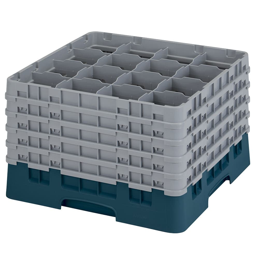 Cambro 25S1058414 Camrack® Glass Rack w/ (25) Compartments - (5) Gray Extenders, Teal