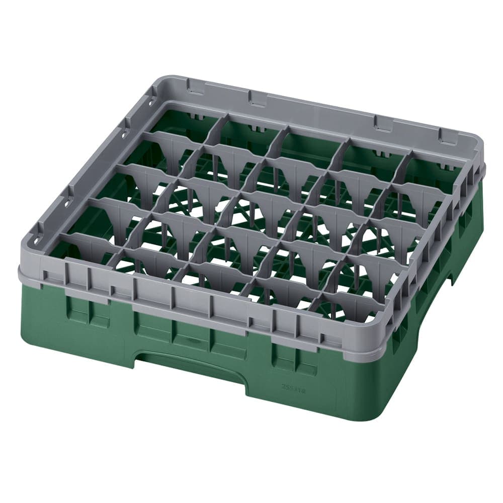 Cambro 25S318119 Camrack® Glass Rack w/ (25) Compartments - (1) Gray Extender, Sherwood Green