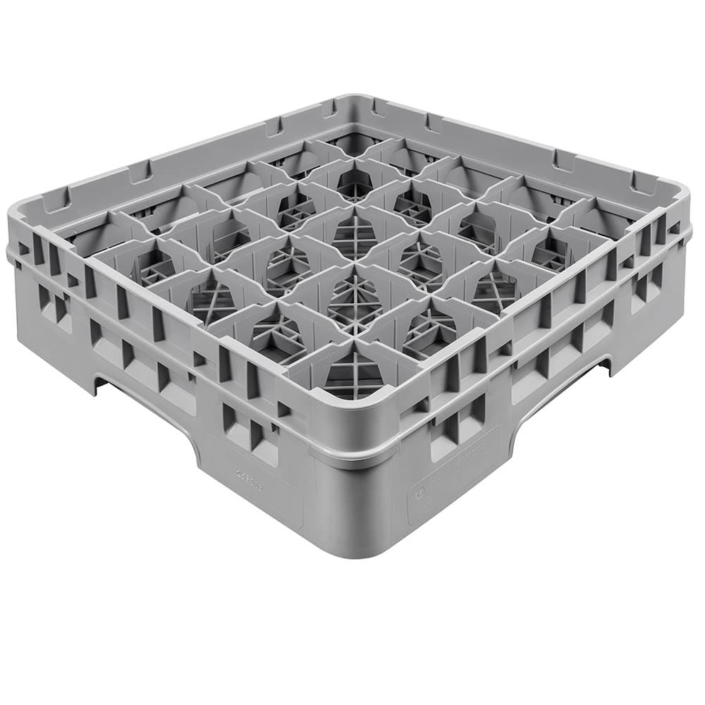 Cambro 25S318151 Camrack® Glass Rack w/ (25) Compartments - (1) Gray Extender, Soft Gray
