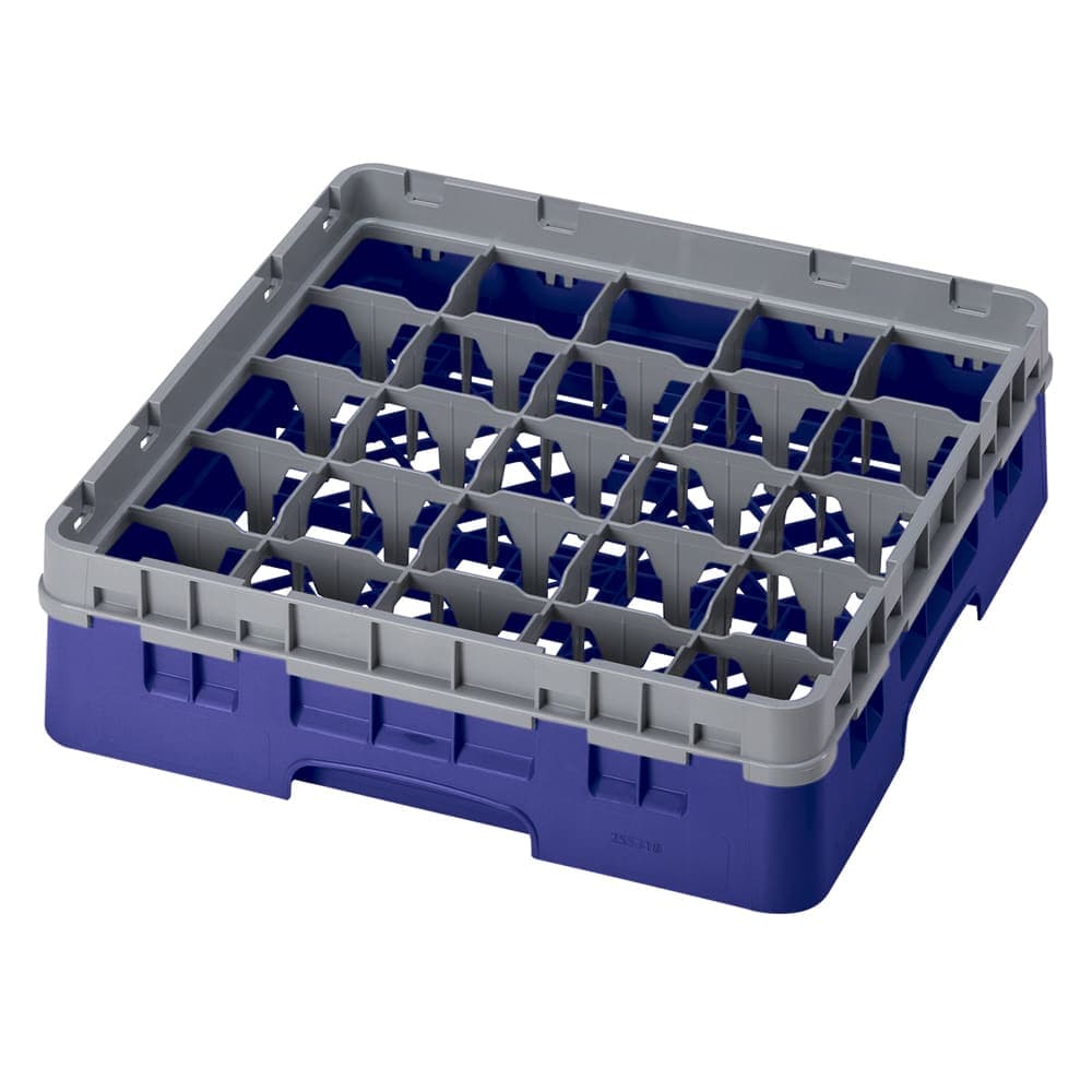 Cambro 25S318186 Camrack® Glass Rack w/ (25) Compartments - (1) Gray Extender, Navy Blue