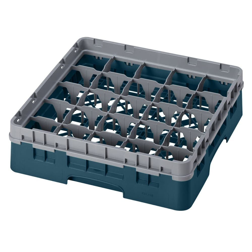 Cambro 25S318414 Camrack® Glass Rack w/ (25) Compartments - (1) Gray Extender, Teal