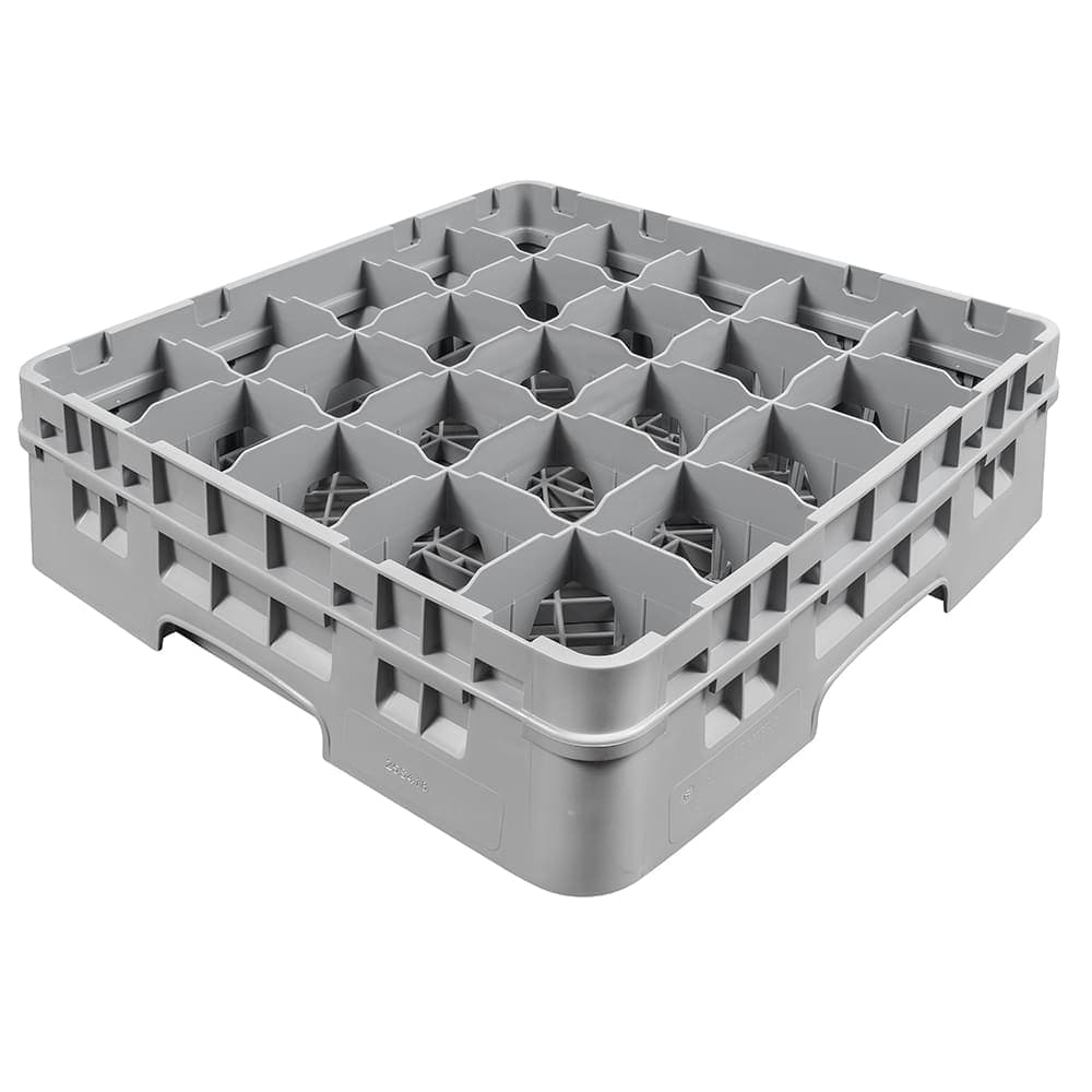 Cambro 25S418151 Camrack® Glass Rack w/ (25) Compartments - (1) Gray Extender, Soft Gray