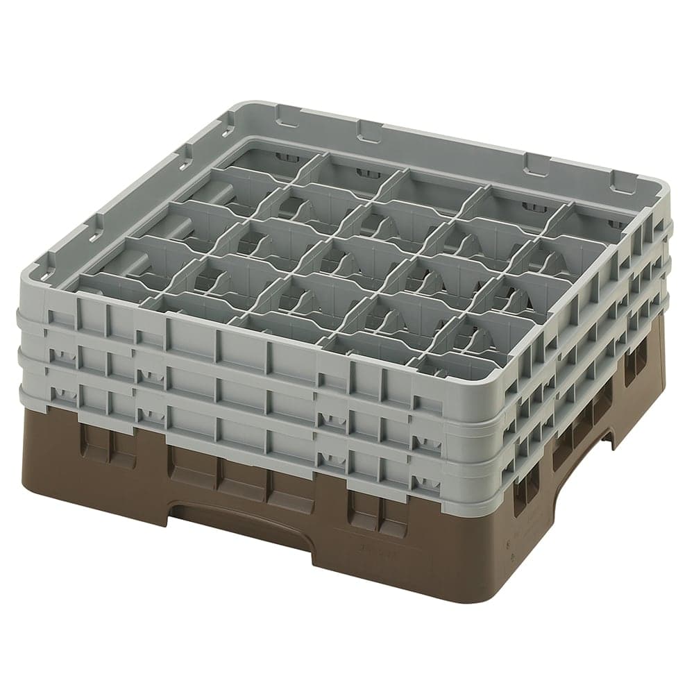 Cambro 25S638167 Camrack® Glass Rack w/ (25) Compartments - (3) Gray Extenders, Brown