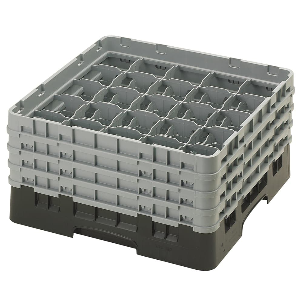 Cambro 25S800110 Camrack® Glass Rack w/ (25) Compartments - (4) Extenders, Black