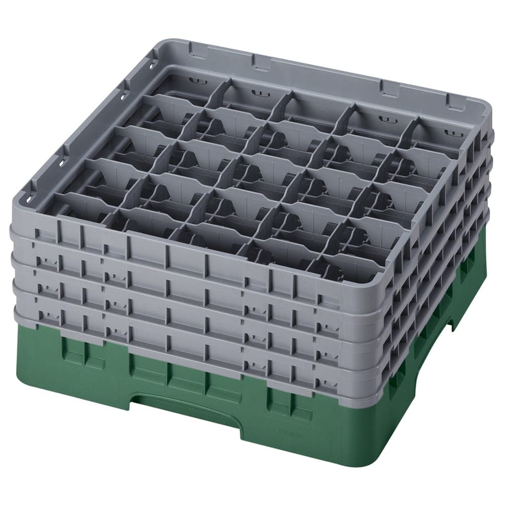 Cambro 25S800119 Camrack® Glass Rack w/ (25) Compartments - (4) Extenders, Sherwood Green