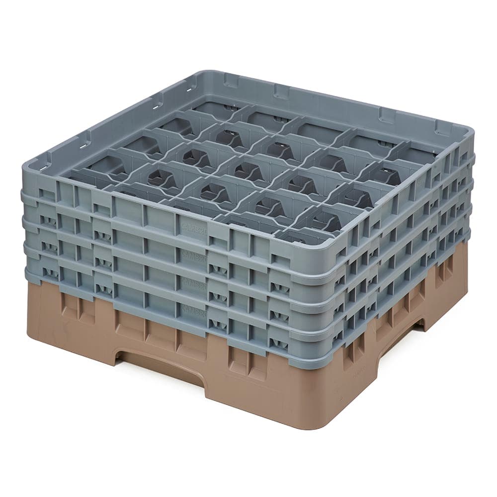 Cambro 25S800184 Camrack® Glass Rack w/ (25) Compartments - (4) Extenders, Beige