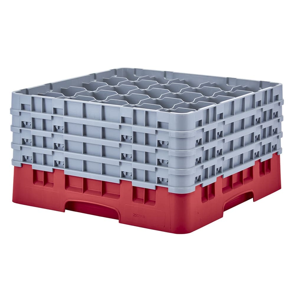 Cambro 25S900163 Camrack® Glass Rack w/ (25) Compartments - (4) Extenders, Red