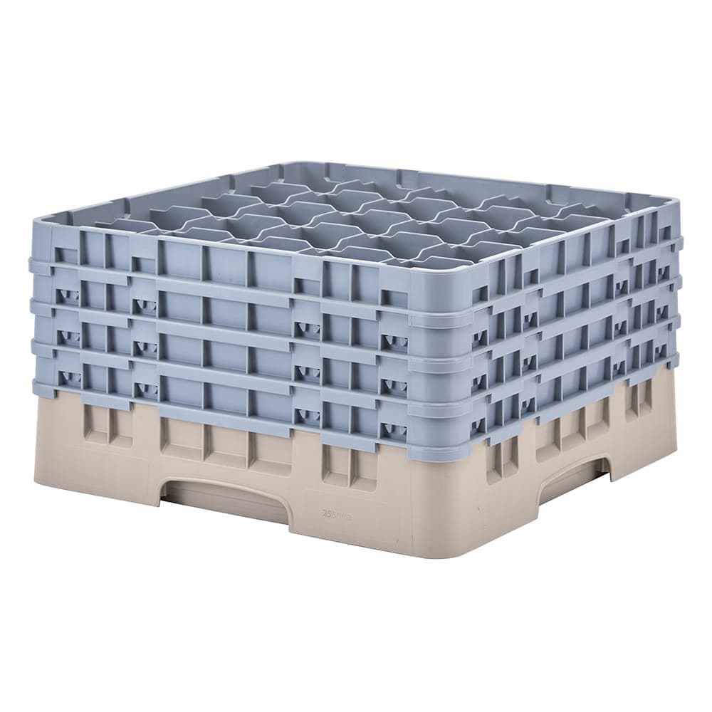 Cambro 25S900184 Camrack® Glass Rack w/ (25) Compartments - (4) Extenders, Beige