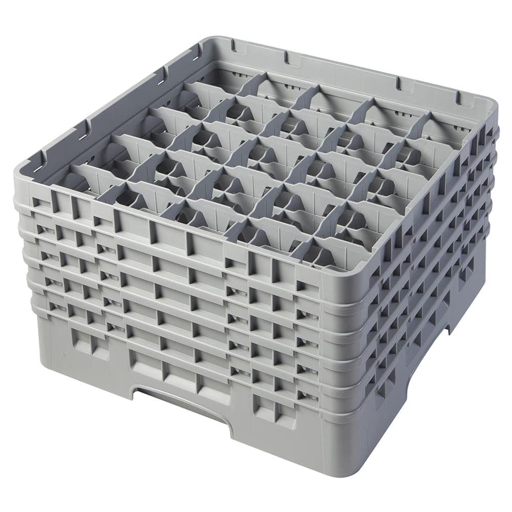 Cambro 25S958151 Camrack® Glass Rack w/ (25) Compartments - (5) Gray Extenders, Soft Gray