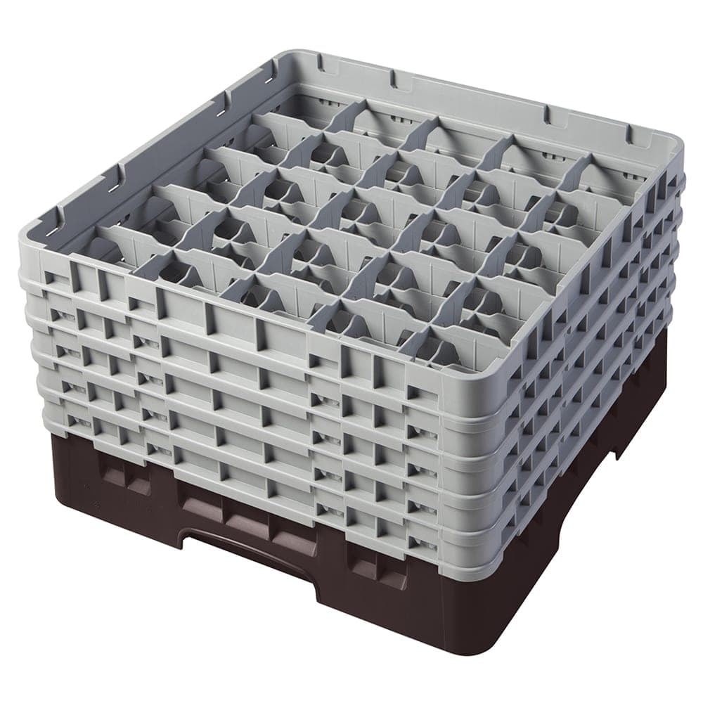 Cambro 25S958167 Camrack® Glass Rack w/ (25) Compartments - (5) Gray Extenders, Brown