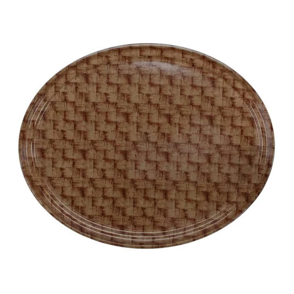 Cambro 2700301 Oval Serving Camtray® - 22" x 26 7/8", Fiberglass, Dark Basketweave