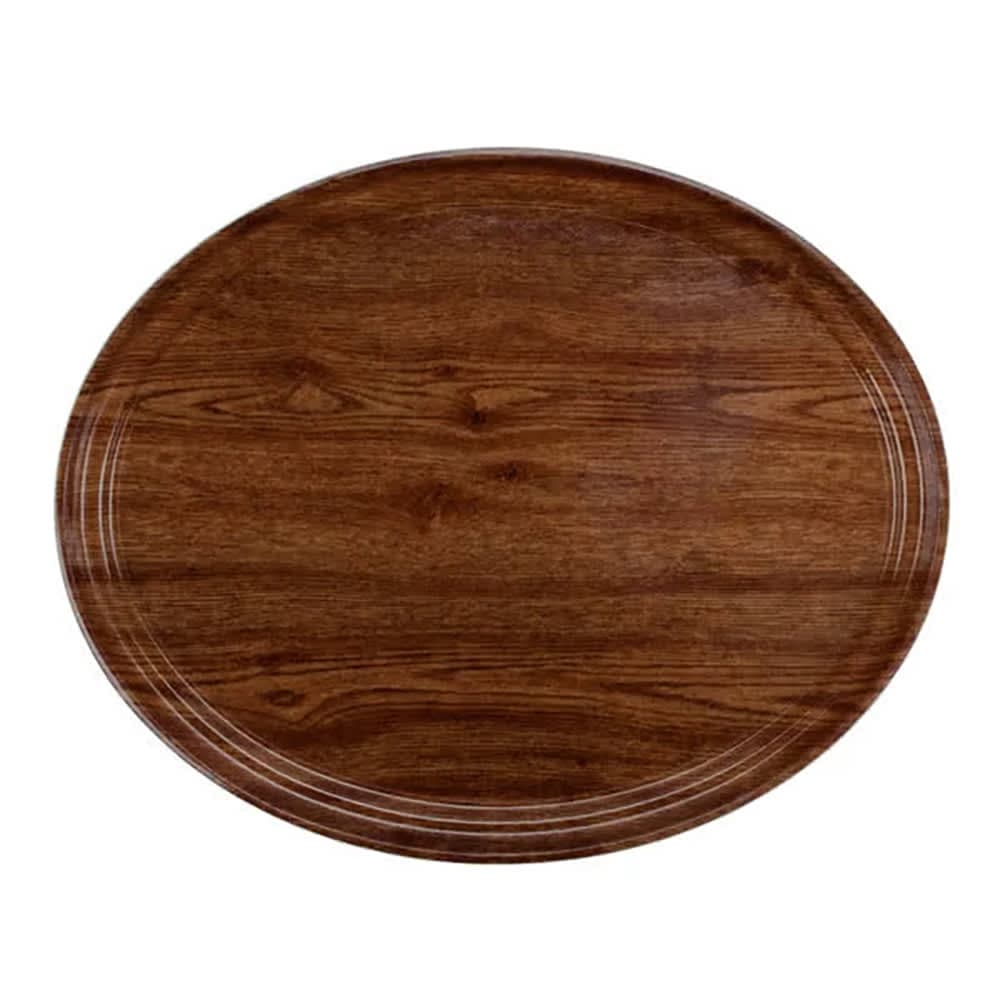 Cambro 2700304 Oval Serving Camtray® - 22" x 26 7/8", Fiberglass, Country Oak