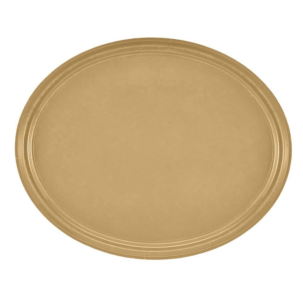 Cambro 2700514 Oval Serving Camtray - 22x27", Fiberglass, Earthen Gold