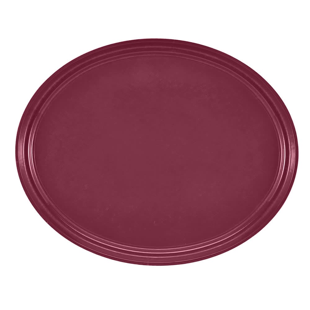 Cambro 2700522 Oval Serving Camtray - 22x27", Fiberglass, Burgundy Wine