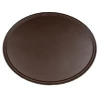 Cambro 2900CT110 Oval Camtread Serving Tray - 23 1/2x29", Fiberglass, Black Satin thumbnail 5