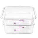 Cambro 2SFSCW441 2 qt Square Food Storage Container - CamSquare®, Allergen-Free, Polycarbonate, Clear thumbnail 4