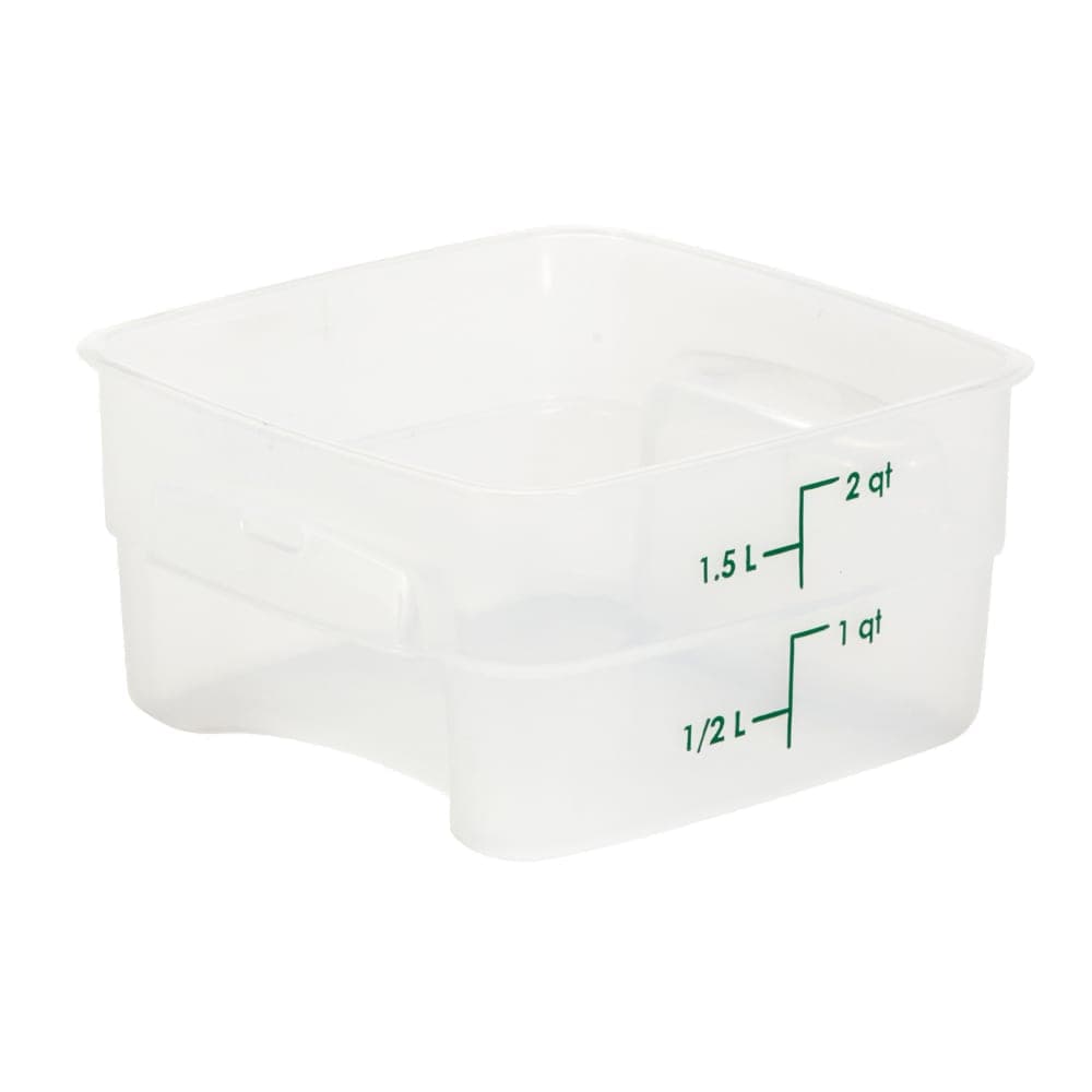 Cambro 2SFSPROPP190 2 qt FreshPro Square Food Storage Container - CamSquare®, Polypropylene, Translucent