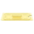 Cambro 30HPCHN150 H-Pan Food Pan Cover - 1/3 Size, Non-Stick, Notched with Handle, Amber thumbnail 2