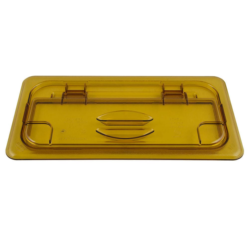 Cambro 30HPL150 FlipLid Hot Food Pan Cover - 1/3 Size, Hinged, Amber