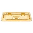 Cambro 30HPLN150 FlipLid Hot Food Pan Cover - 1/3 Size, Notched, Hinged, Amber thumbnail 4