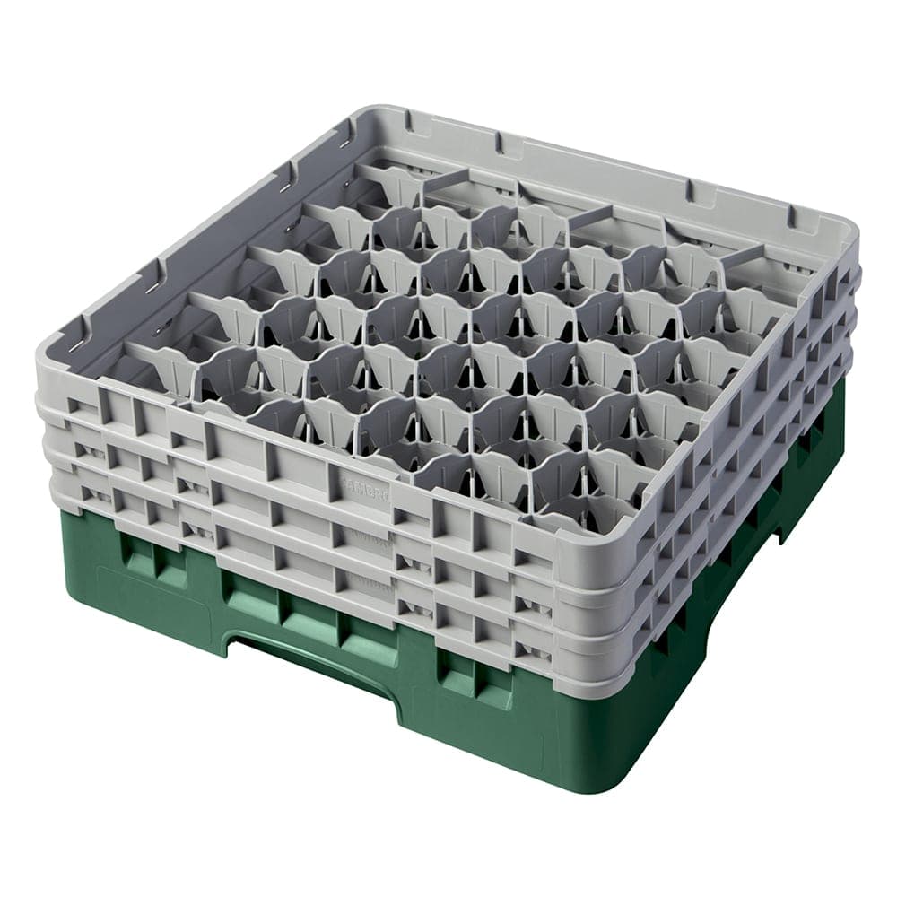 Cambro 30S638119 Camrack® Glass Rack w/ (30) Compartments - (3) Gray Extenders, Sherwood Green
