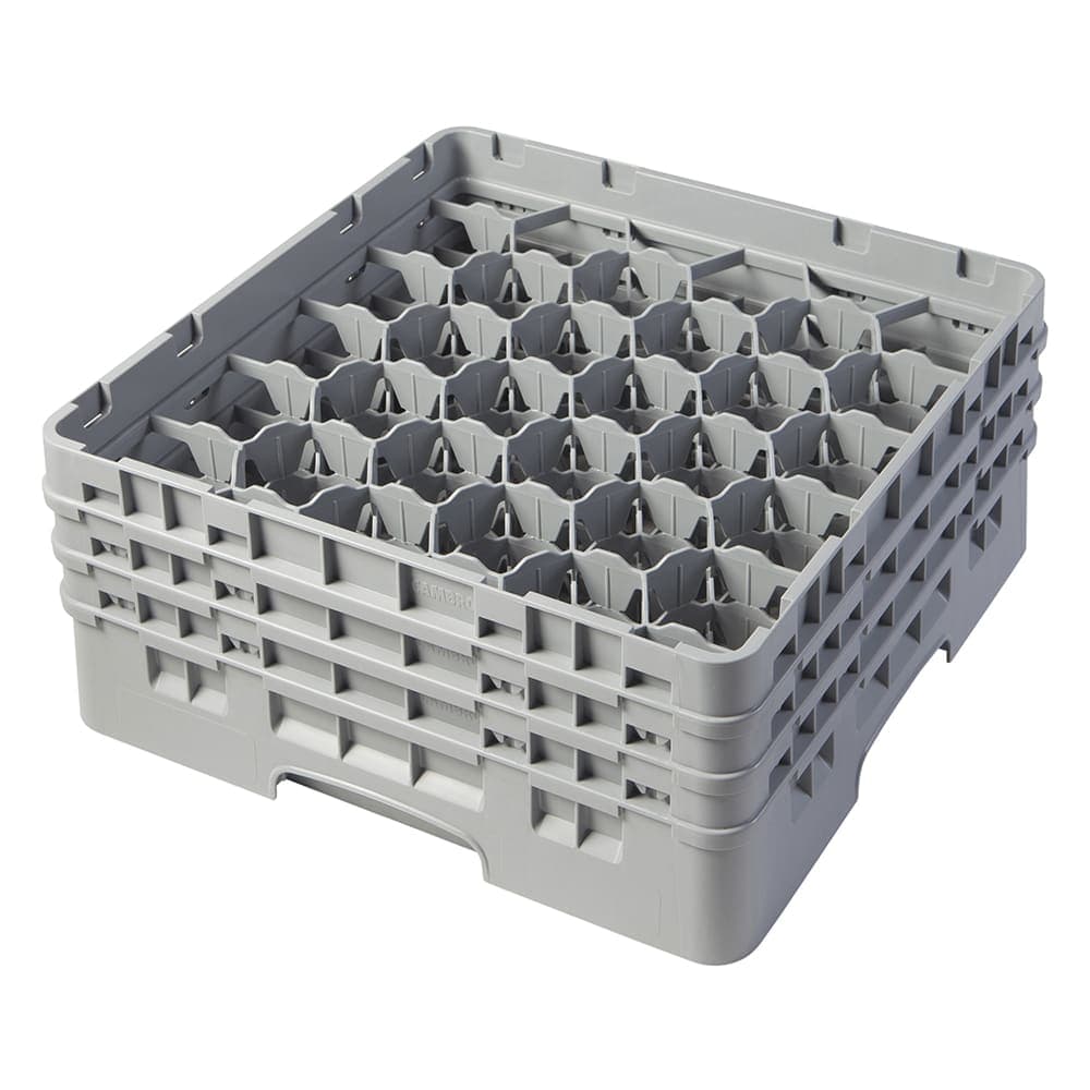 Cambro 30S638151 Camrack® Glass Rack w/ (30) Compartments - (3) Gray Extenders, Soft Gray