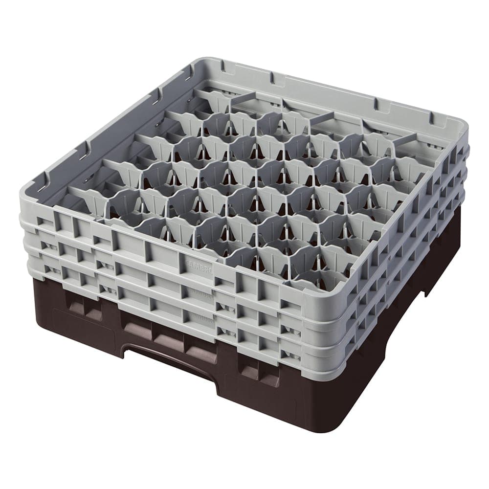 Cambro 30S638167 Camrack® Glass Rack w/ (30) Compartments - (3) Gray Extenders, Brown