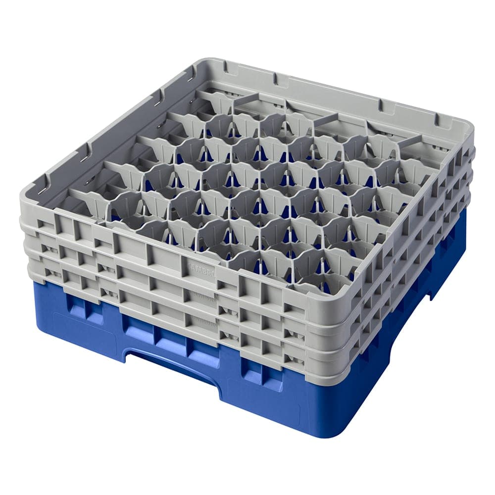 Cambro 30S638168 Camrack® Glass Rack w/ (30) Compartments - (3) Gray Extenders, Blue