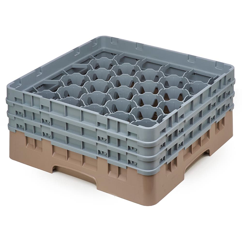 Cambro 30S638184 Camrack® Glass Rack w/ (30) Compartments - (3) Gray Extenders, Beige