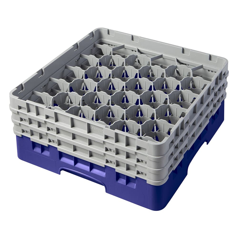 Cambro 30S638186 Camrack® Glass Rack w/ (30) Compartments - (3) Gray Extenders, Navy Blue