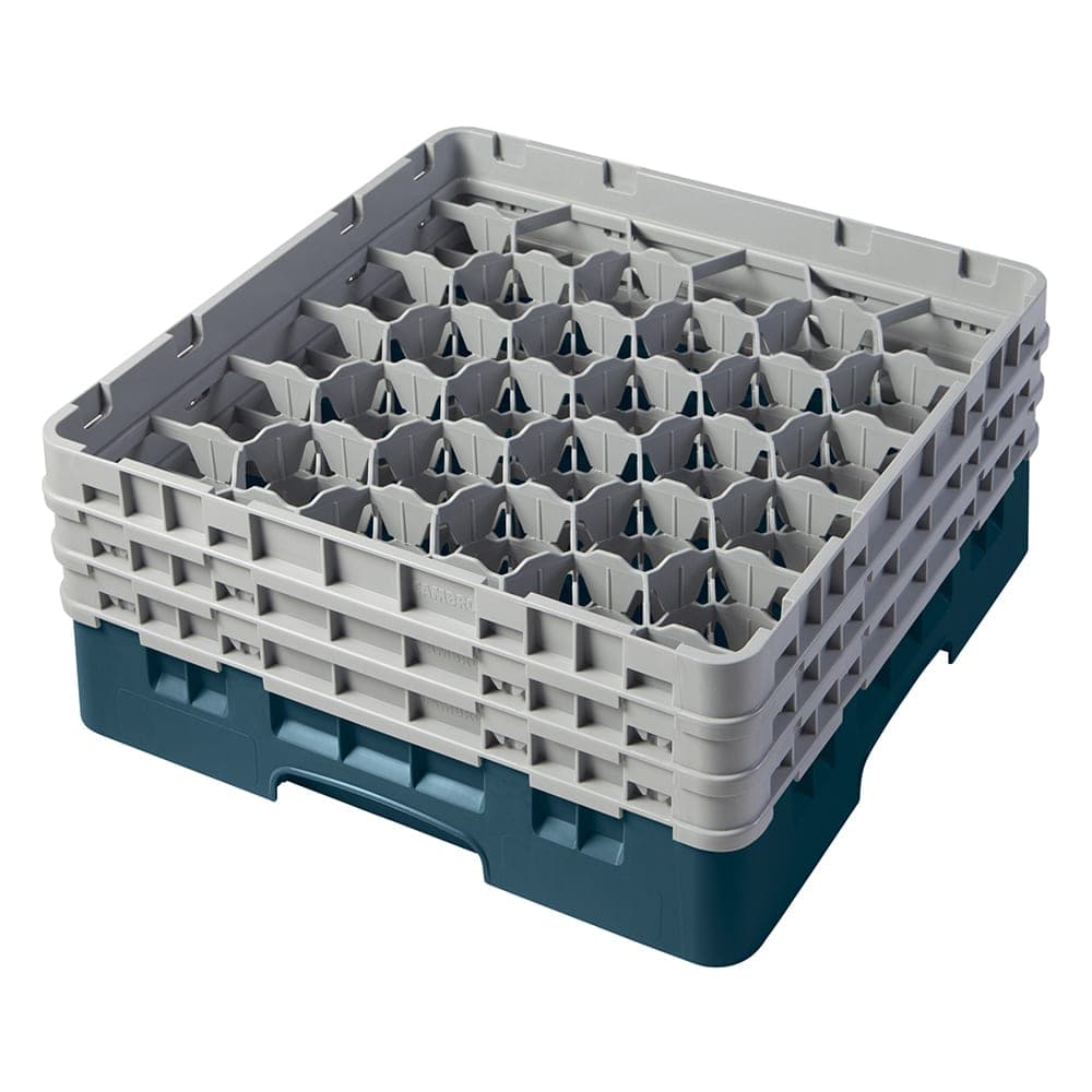 Cambro 30S638414 Camrack® Glass Rack w/ (30) Compartments - (3) Gray Extenders, Teal