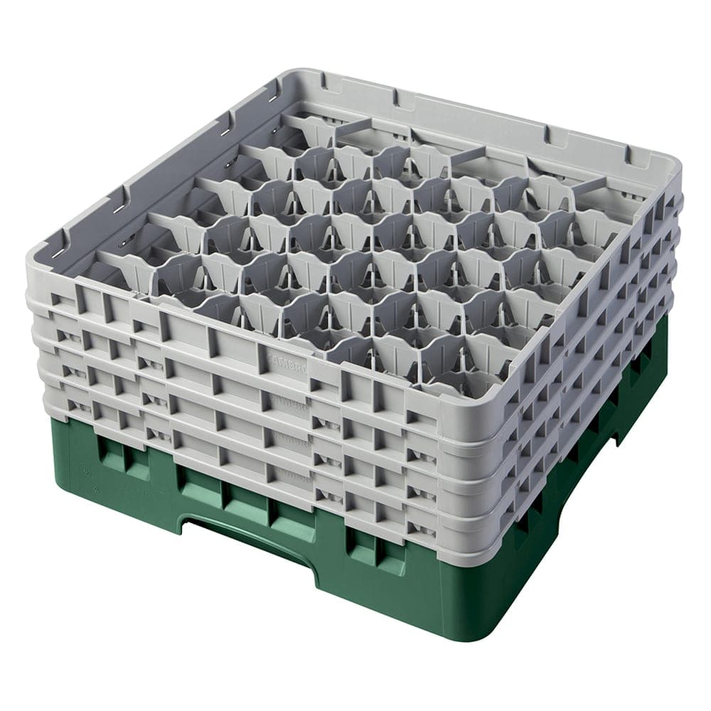 Cambro 30S800119 Camrack® Glass Rack w/ (30) Compartments - (4) Gray Extenders, Sherwood Green