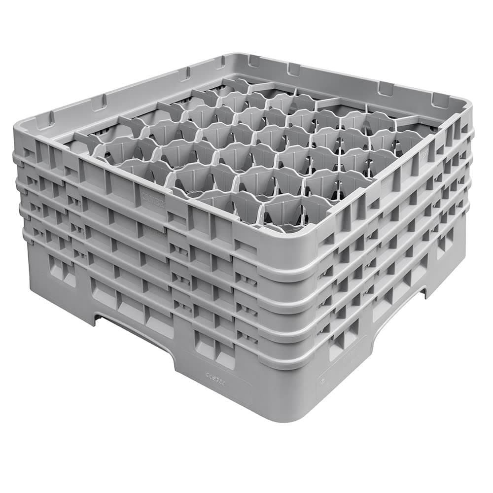 Cambro 30S800151 Camrack® Glass Rack w/ (30) Compartments - (4) Gray Extenders, Soft Gray