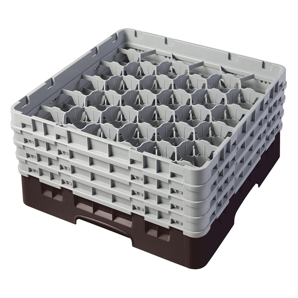 Cambro 30S800167 Camrack® Glass Rack w/ (30) Compartments - (4) Gray Extenders, Brown