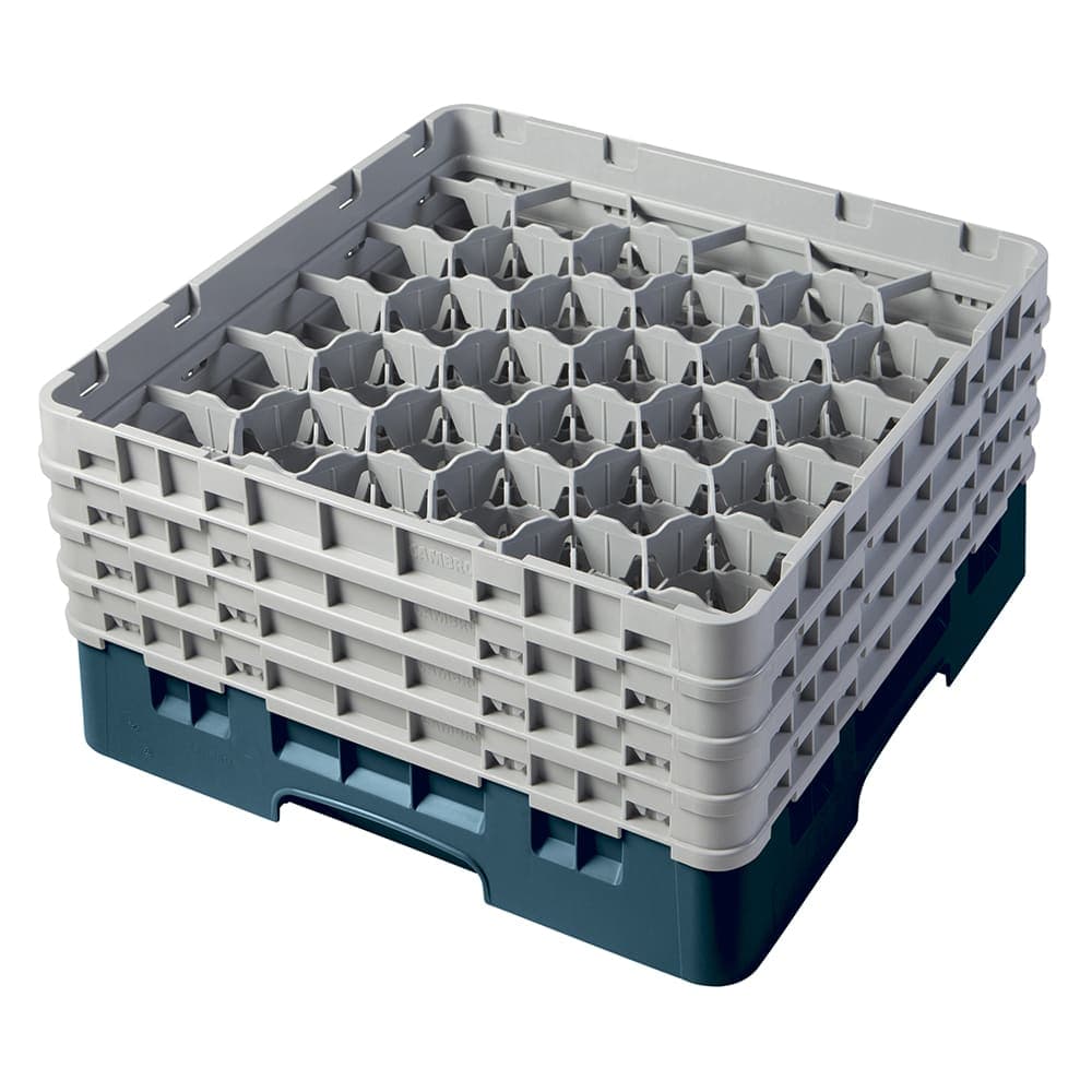 Cambro 30S800414 Camrack® Glass Rack w/ (30) Compartments - (4) Gray Extenders, Teal
