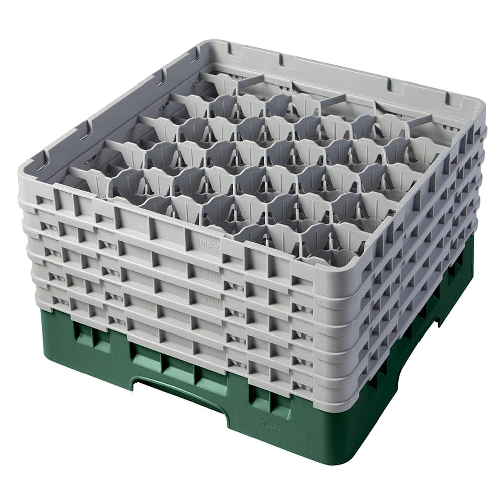 Cambro 30S958119 Camrack® Glass Rack w/ (30) Compartments - (5) Gray Extenders, Sherwood Green