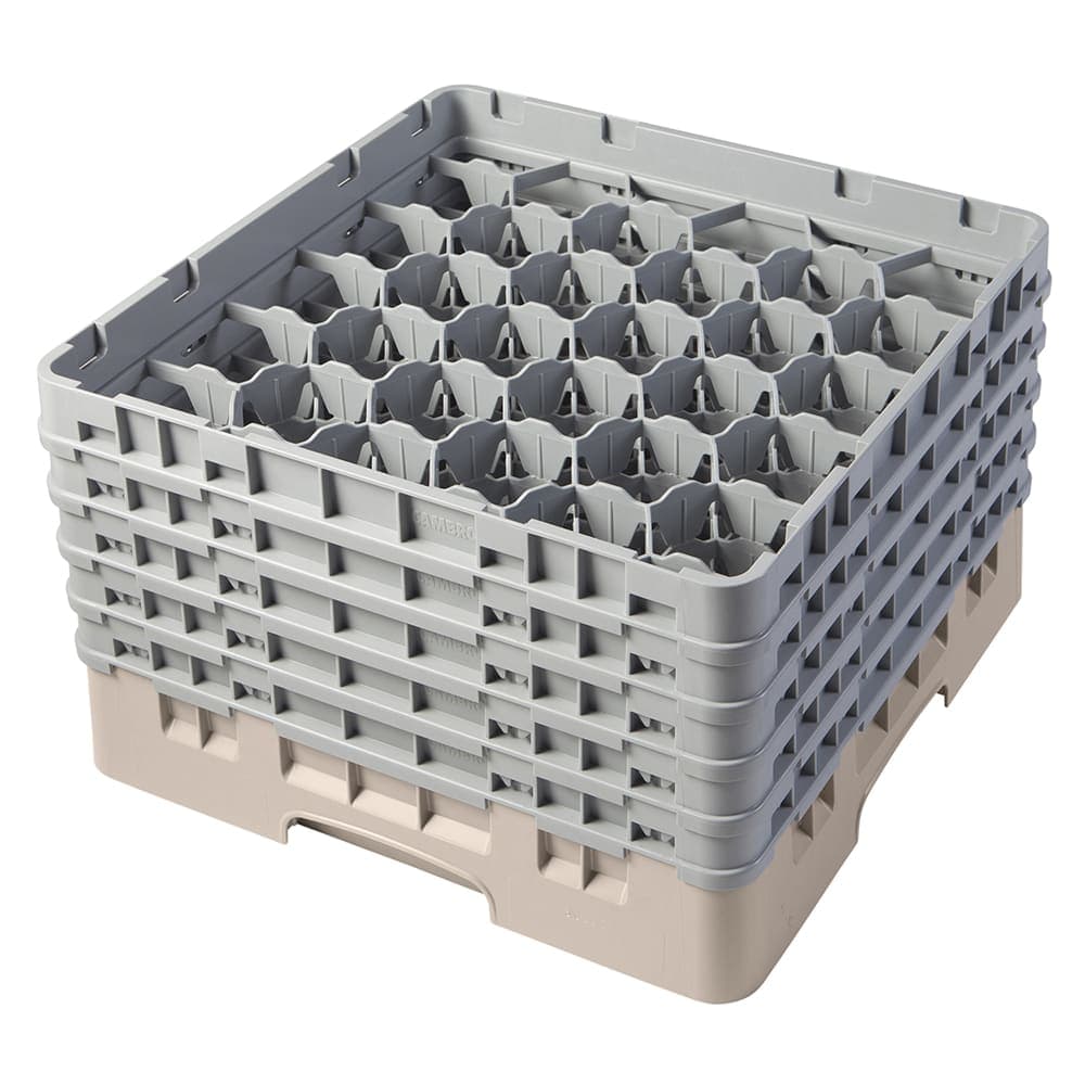 Cambro 30S958184 Camrack® Glass Rack w/ (30) Compartments - (5) Gray Extenders, Beige