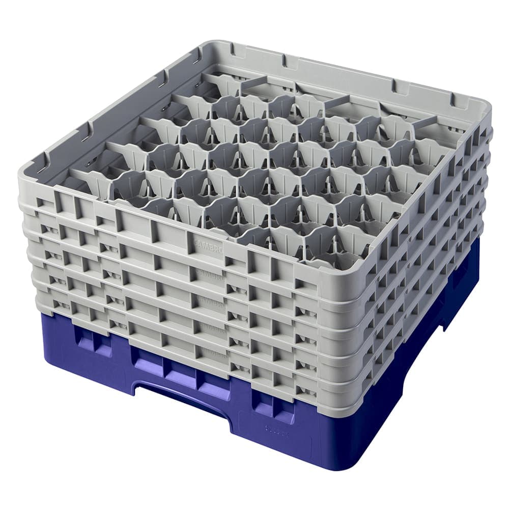Cambro 30S958186 Camrack® Glass Rack w/ (30) Compartments - (5) Gray Extenders, Navy Blue