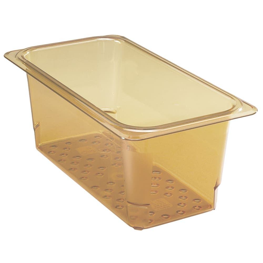 Cambro 35CLRHP150 H-Pan Colander - 1/3 Size, 5"D, Amber