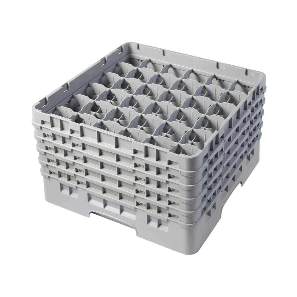 Cambro 36S1058151 Camrack® Glass Rack w/ (36) Compartments - (5) Gray Extenders, Soft Gray