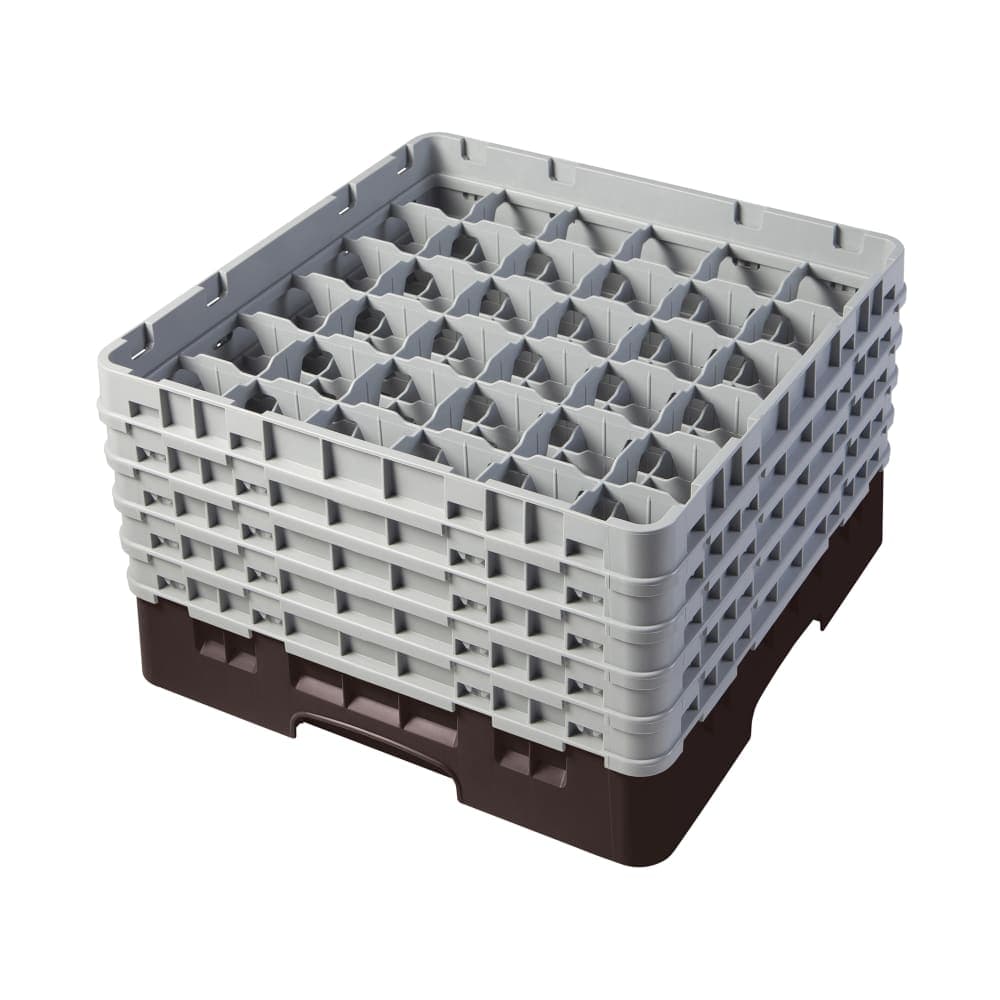Cambro 36S1058167 Camrack® Glass Rack w/ (36) Compartments - (5) Gray Extenders, Brown