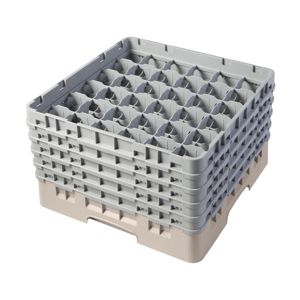 Cambro 36S1058184 Camrack® Glass Rack w/ (36) Compartments - (5) Gray Extenders, Beige