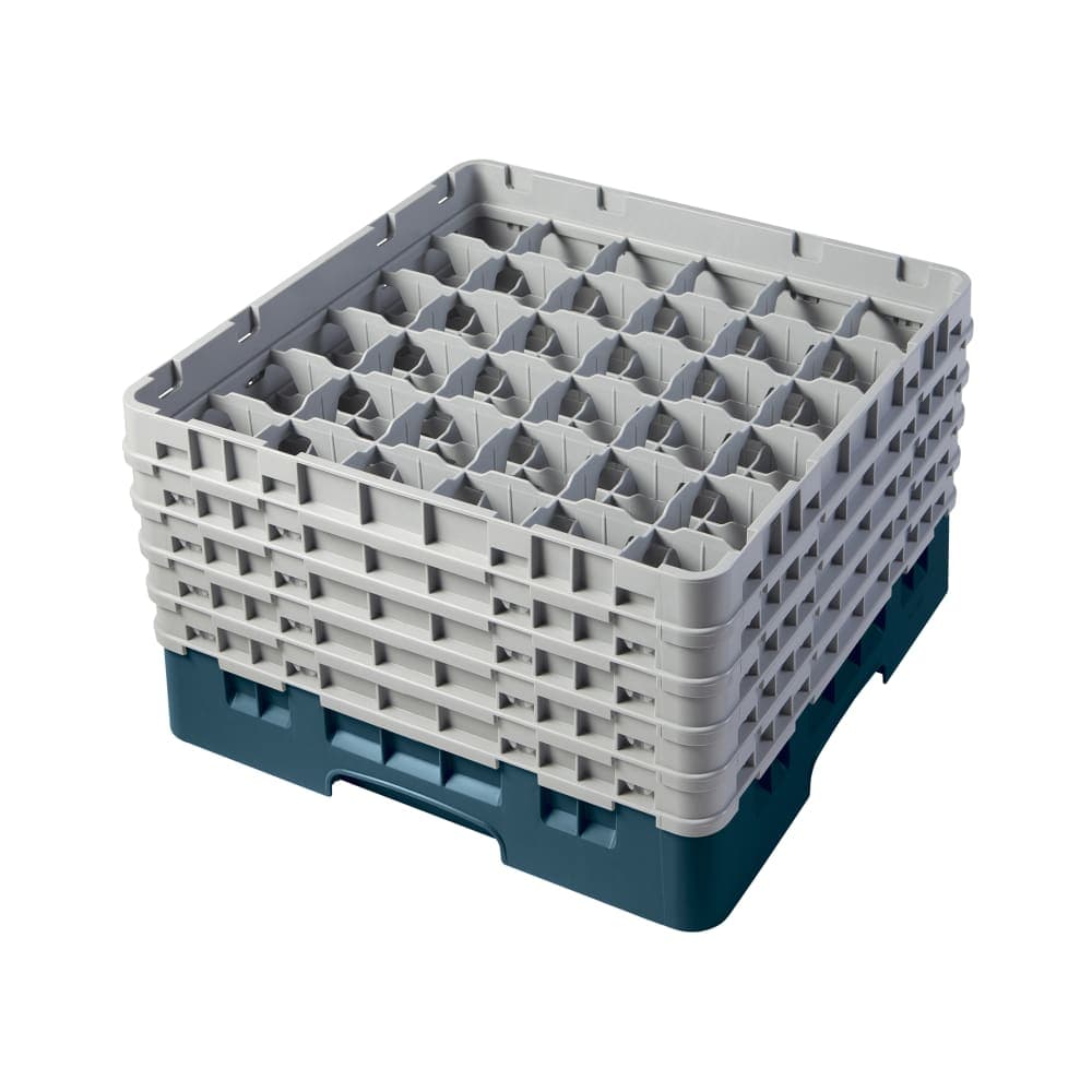 Cambro 36S1058414 Camrack® Glass Rack w/ (36) Compartments - (5) Gray Extenders, Teal