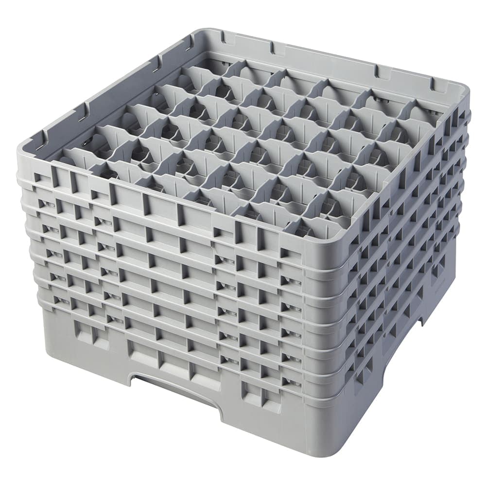 Cambro 36S1114151 Camrack® Glass Rack w/ (36) Compartments - (6) Gray Extenders, Soft Gray