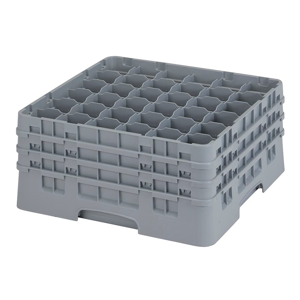 Cambro 36S738151 Camrack® Glass Rack w/ (36) Compartments - (3) Gray Extenders, Soft Gray