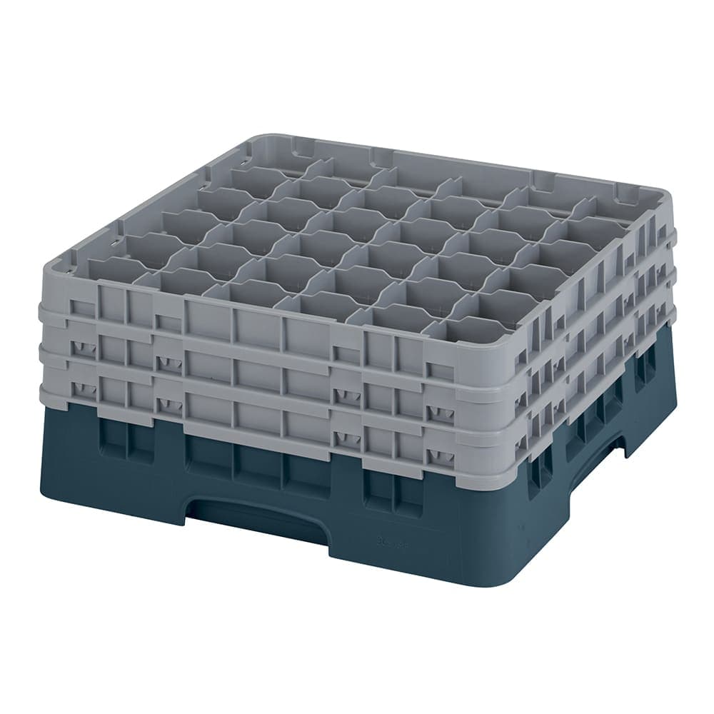 Cambro 36S738414 Camrack® Glass Rack w/ (36) Compartments - (3) Gray Extenders, Teal