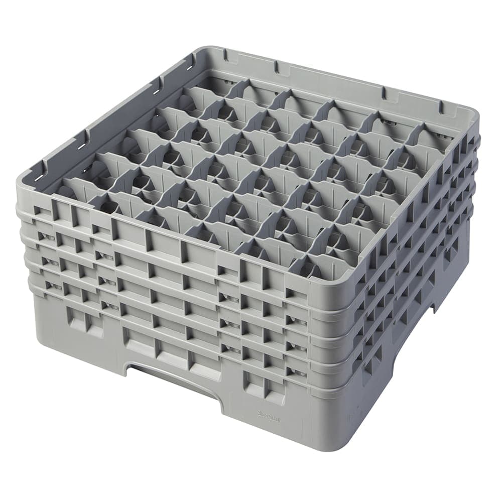 Cambro 36S800151 Camrack® Glass Rack w/ (36) Compartments - (4) Gray Extenders, Soft Gray