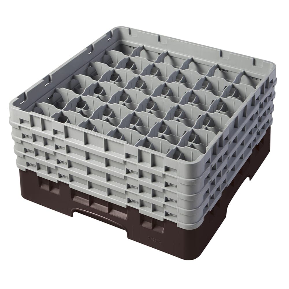 Cambro 36S800167 Camrack® Glass Rack w/ (36) Compartments - (4) Gray Extenders, Brown