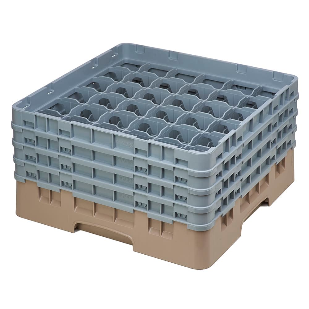 Cambro 36S800184 Camrack® Glass Rack w/ (36) Compartments - (4) Gray Extenders, Beige