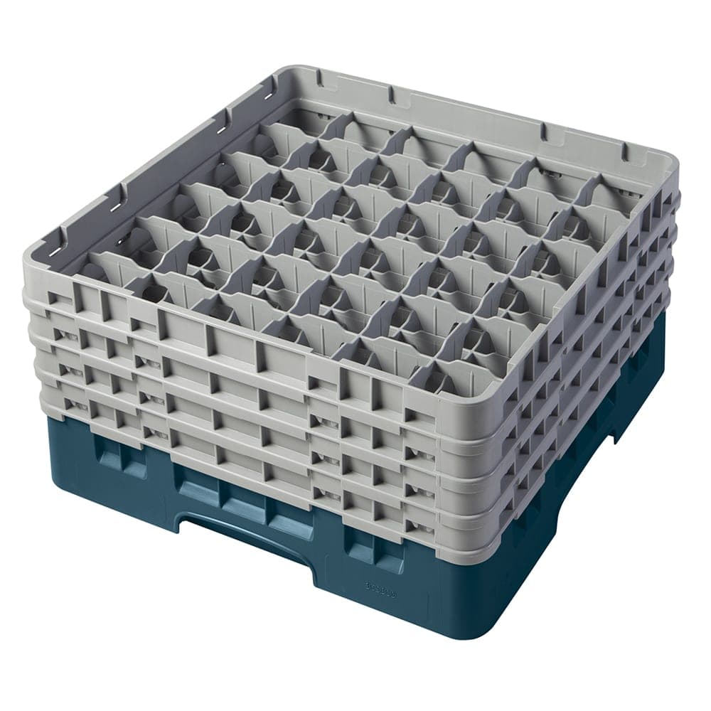 Cambro 36S800414 Camrack® Glass Rack w/ (36) Compartments - (4) Gray Extenders, Teal